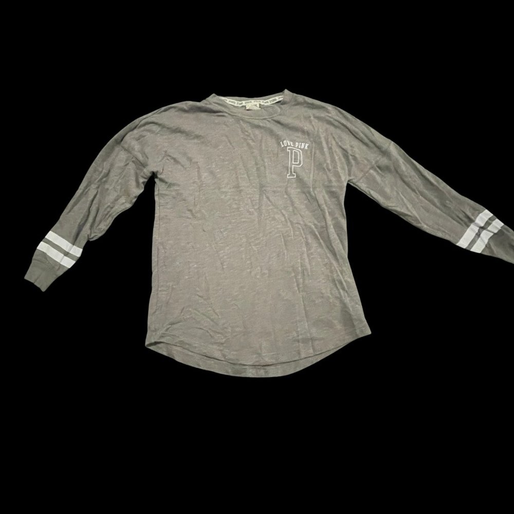 PINK long sleeve gray shirt
